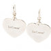 silver heart earrings with le carose logo